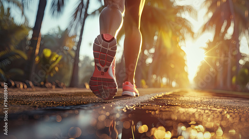 Feet of a jogger