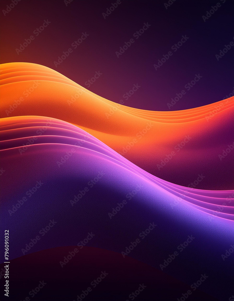 Purple Orange Vibrant Abstract: Grainy Gradient Backdrop - obrazy, fototapety, plakaty 
