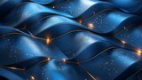Abstract sapphire blue background with geometric shapes wavy lines and metallic glow. Concept Sapphire Blue Background, Geometric Shapes, Wavy Lines, Metallic Glow, Abstract Art,