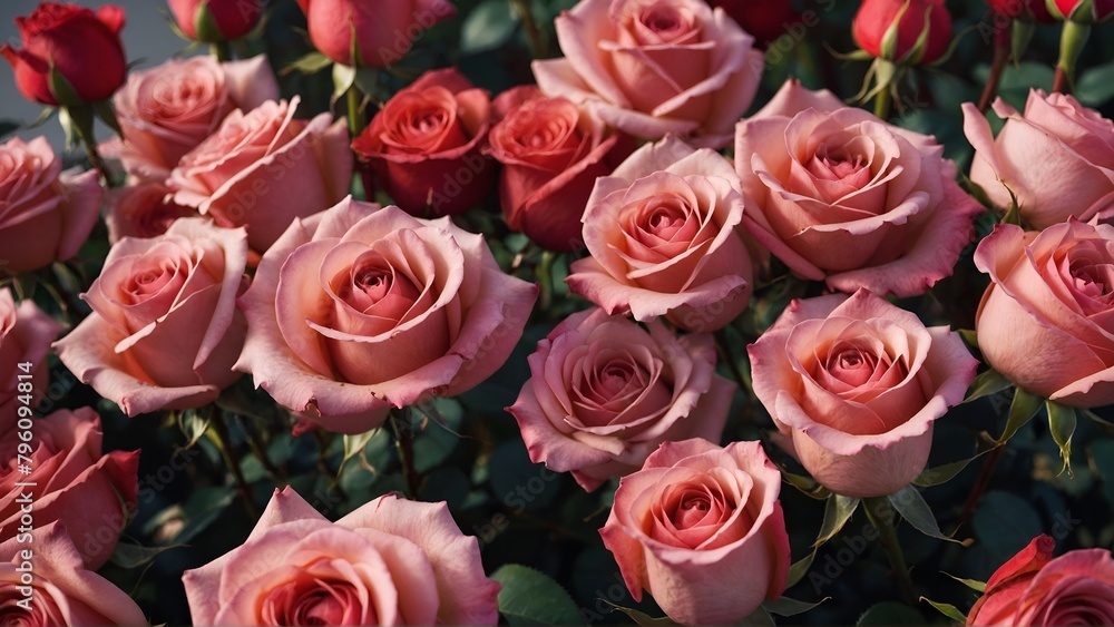 bunch of roses in the field bunch of roses in the field