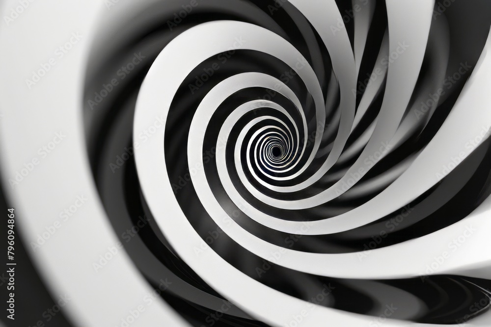 Fototapeta premium Hypnotic Black and White Spiral Illusion