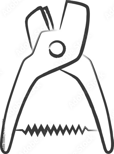 筆書き駅関連アイコンイラスト　切符切り