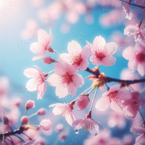 Beautiful flowering. Background with flowers on a spring day.