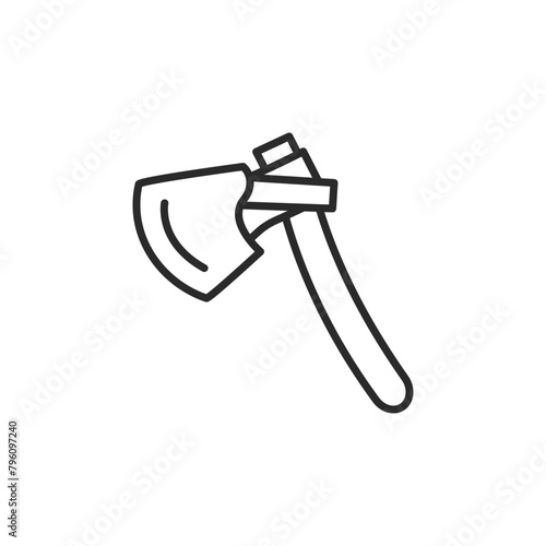 Axe icon. Simple hatchet tool icon for outdoor, camping, and forestry themes in social media, app, and web design. Vector illustration.