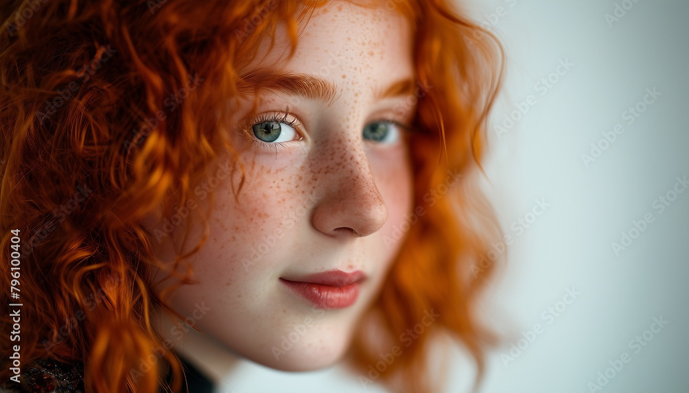 Vibrant Charm: Close-Up Portrait of a Redheaded Teen Vibrant Charm: Close-Up Portrait of a Redheaded Teen