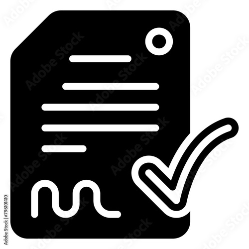 Accept icon, glyph icon style