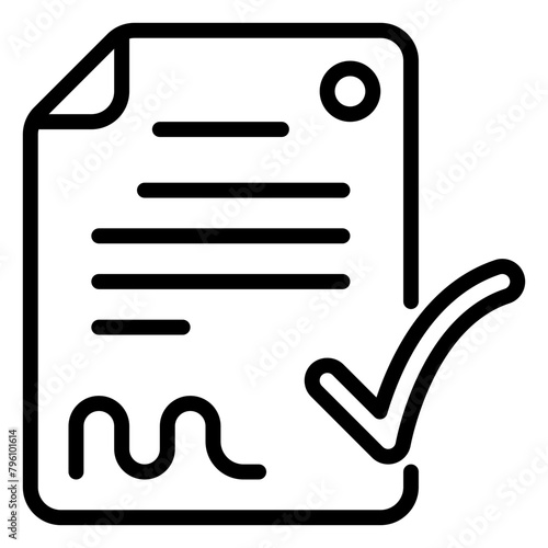 Accept icon, line icon style
