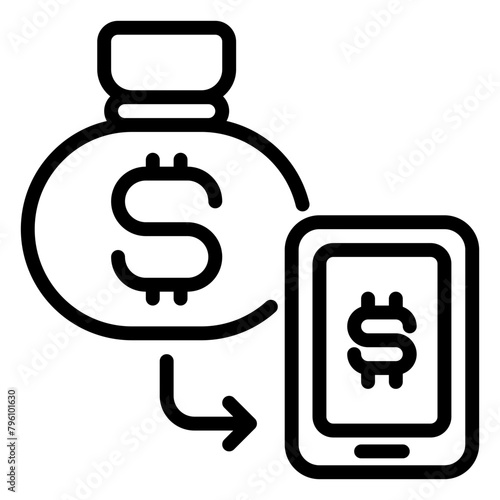 Money Transfer icon, line icon style photo