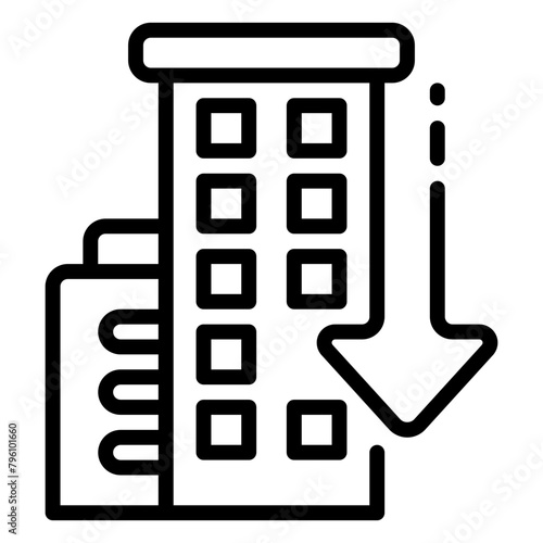 bankruptcy icon, line icon style