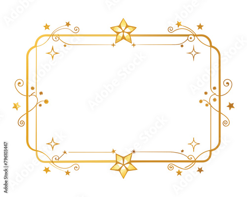 Drawing Golden European Pattern Border Photo Frame