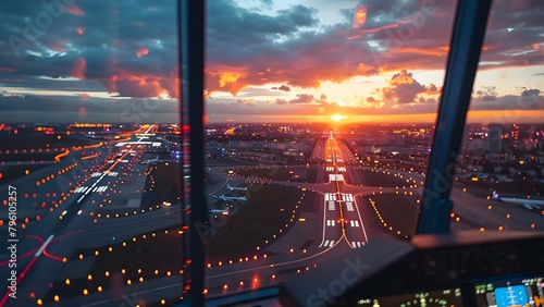 Display of Aircraft Positions on Air Traffic Control Screen for Ensuring Safe Flight Operations. Concept Air Traffic Control, Aircraft Positions, Flight Operations, Safety Measures