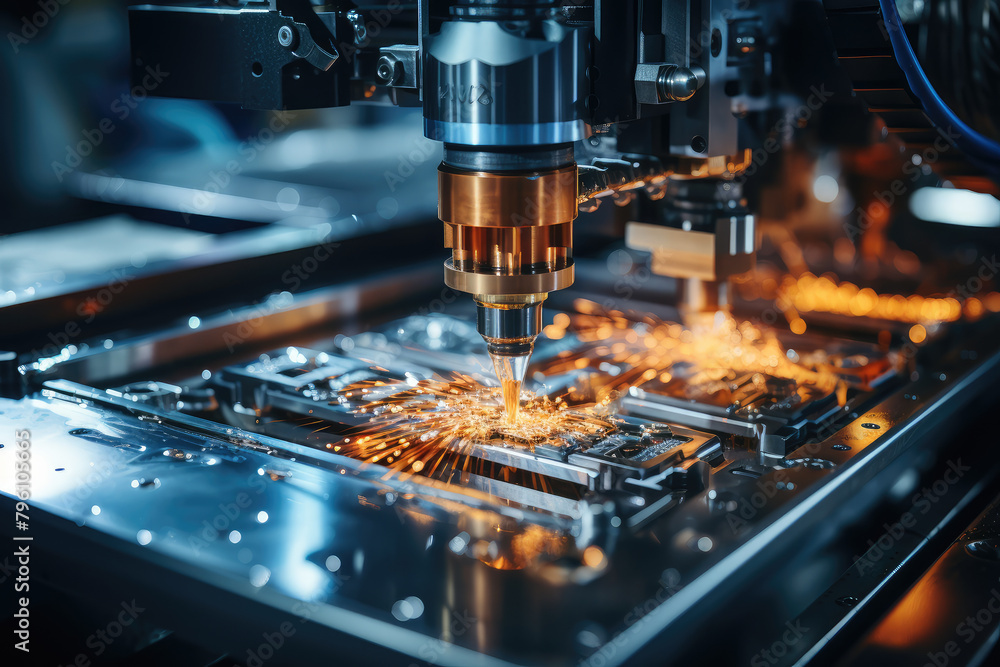 High-Precision CNC Machining with Sparking Operation High-Precision CNC Machining with Sparking Operation