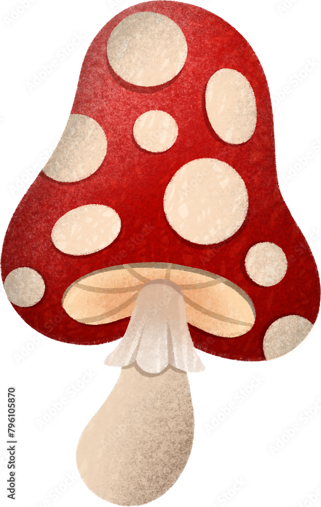 Mushroom hand drawn illustration in cartoon design Mushroom hand drawn illustration in cartoon design
