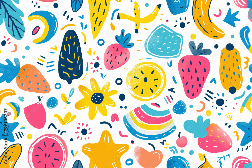 Colorful pattern of fruit and vegetables Colorful pattern of fruit and vegetables