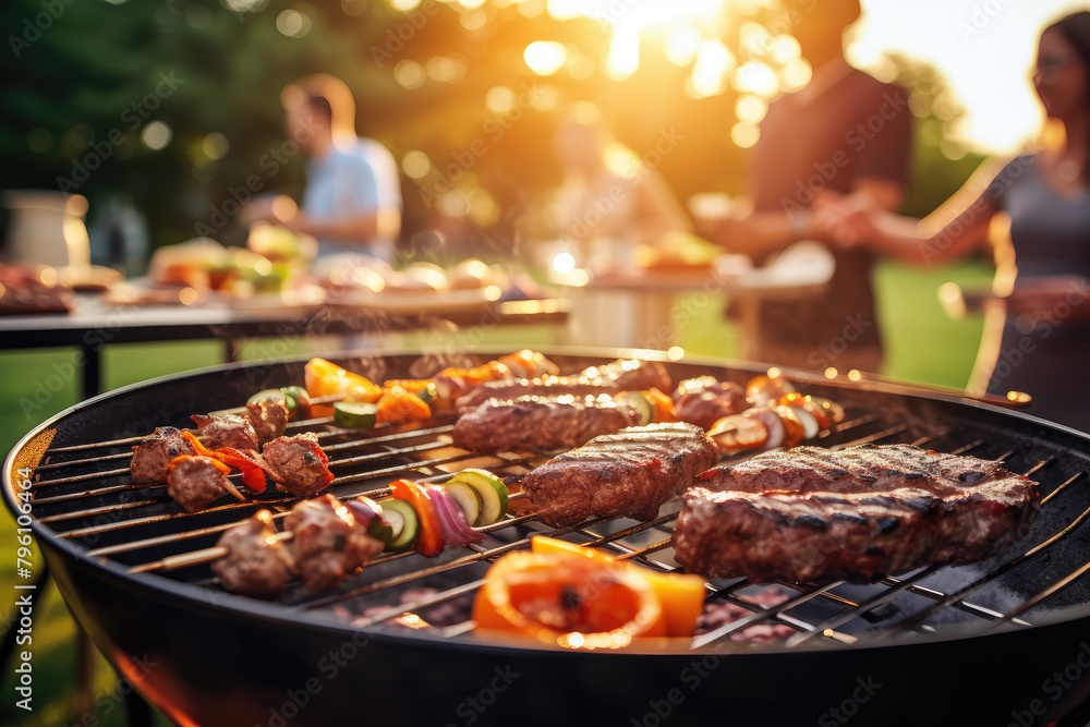Sunset Barbecue Party in the Summer Sunset Barbecue Party in the Summer