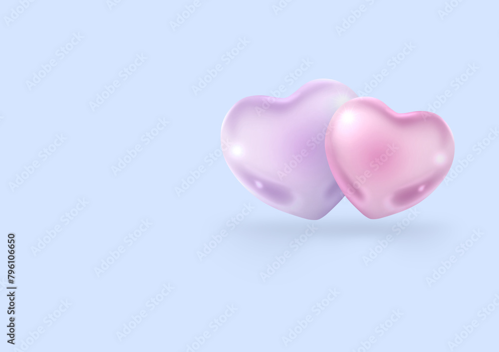 Pink and purple heart shaped balloons background Pink and purple heart shaped balloons background