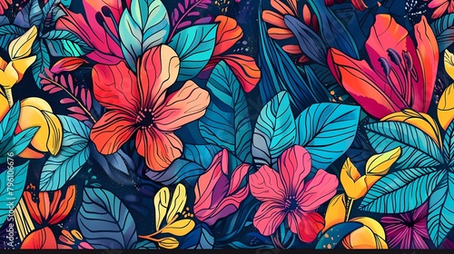 creative style floral art background hand drawn vector design.