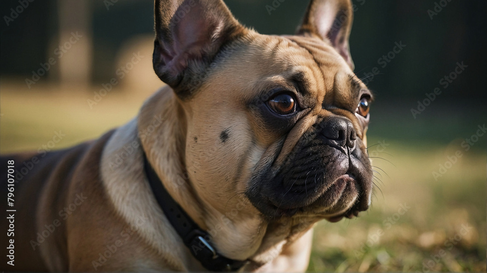 A sweet-faced French Bulldog gazing up at its owner with big, soulful eyes2. Generated AI.