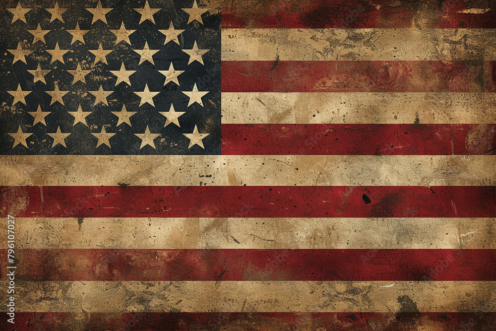 Closeup of grunge American flag Closeup of grunge American flag