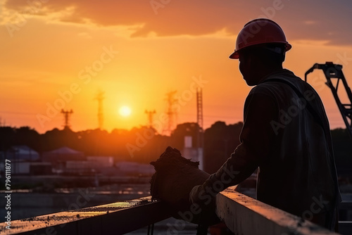 Industrious Sunset: The Silhouette of Progress