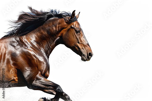 A horse galloping, isolated on a white background © Venka