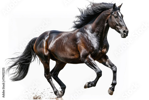 A horse galloping, isolated on a white background © Venka