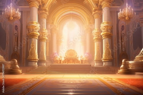 Majestic Throne Room in Glorious Sunrise Light