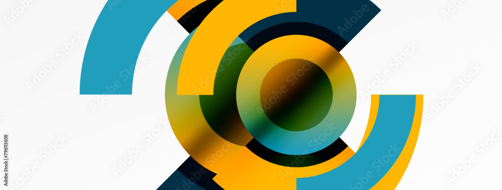 A closeup of an automotive wheel system resembling a blue and yellow circle with a green circle in the center. The symmetry and pattern create a visually striking macro photography artwork A closeup of an automotive wheel system resembling a blue and yellow circle with a green circle in the center. The symmetry and pattern create a visually striking macro photography artwork