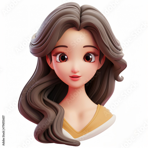 3d render icon of woman icon cartoon plastic generated AI