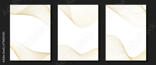 Luxury invitation card background vector. Golden elegant geometric shape, gold lines gradient on light background. Premium design illustration for gala card, grand opening, wedding, party invitation.