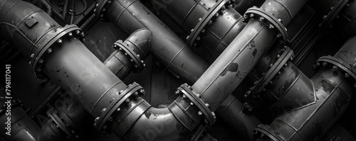  industrial pipelines, reflecting the intricacies of modern manufacturing and energy. photo