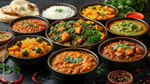 Indian Regional Buffet: A Culinary Journey Across India. Concept Indian Regional Cuisine, Authentic Dishes, Culinary Exploration, Traditional Flavors, Spice Route