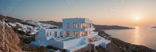 Exterior shot of a villa in Mykonos