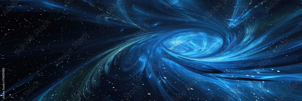 Mysterious Blue Galaxy Swirling in Space Mysterious Blue Galaxy Swirling in Space