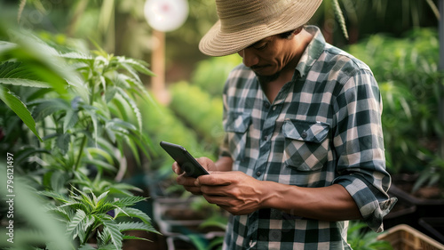 A farmer using a mobile app to track the health and growth of their crops