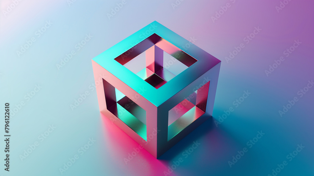 A square with a gradient effect creating a 3D illusion A square with a gradient effect creating a 3D illusion