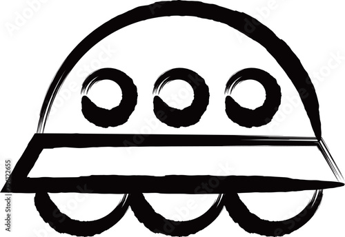 筆書き乗り物アイコンイラスト　UFO
