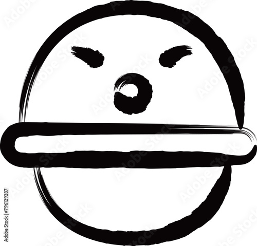 筆書き作業道具単品アイコン　ヘルメット