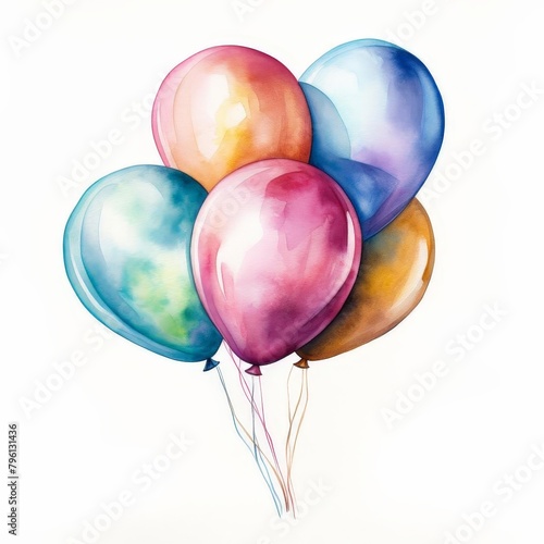 Vibrant balloons floating