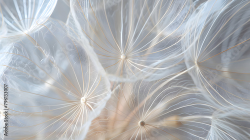 A close up of a flower with many small petals. The flower is white and has a delicate, almost ethereal appearance. The petals are arranged in a way that creates a sense of movement and fluidity