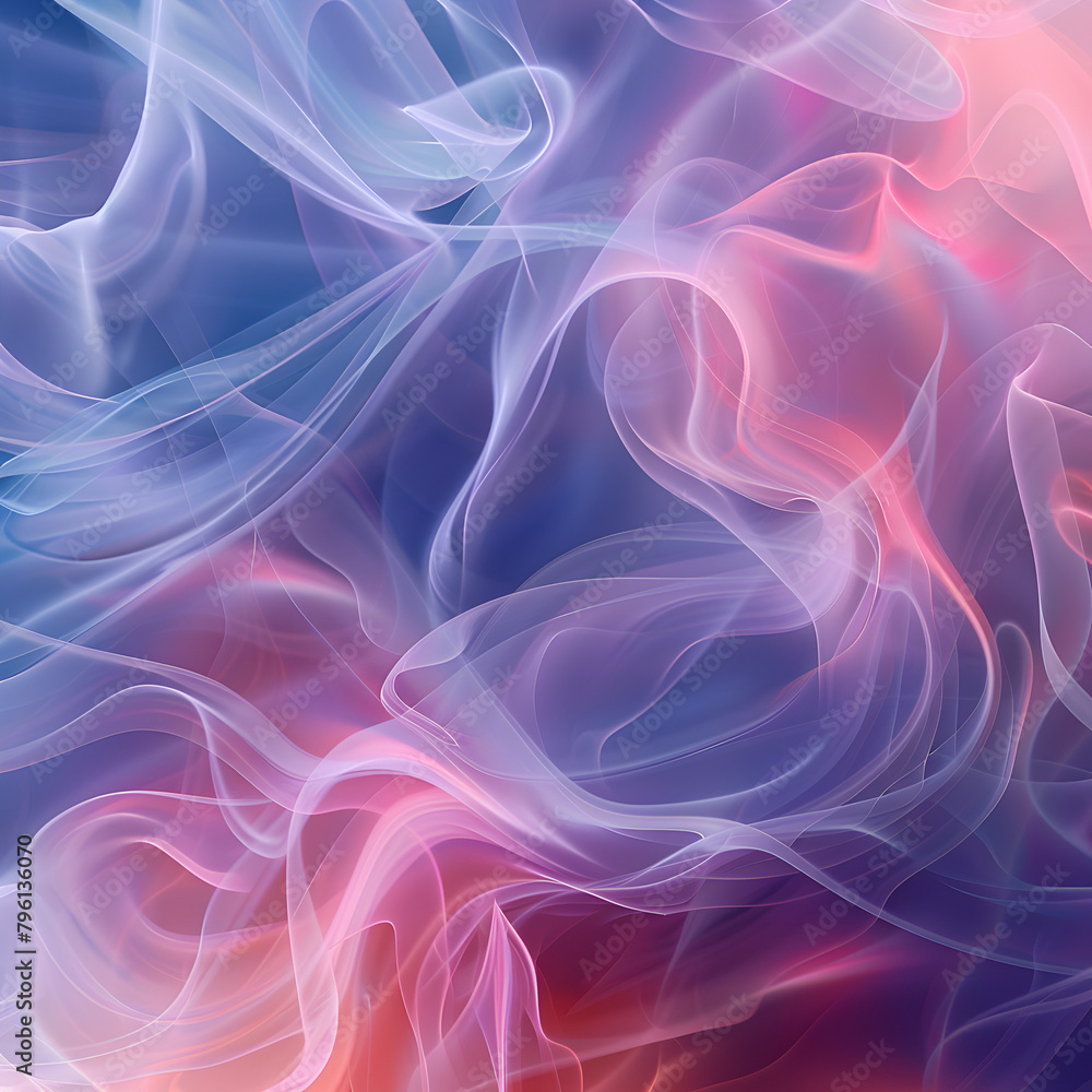 A colorful, swirling pattern of purple and blue with pink and orange accents. The image is of smoke or fire, giving it a sense of movement and energy