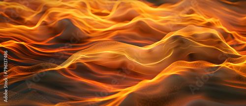 A very abstract image of a woman in a fiery ocean. The woman is surrounded by waves of fire, and the entire scene is filled with a sense of danger and excitement