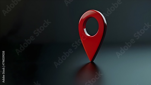 Navigational Search Engine Optimization Maps Red Marker On Dark Black Background (Generative AI)
