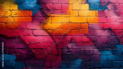 Abstract Graffiti Wall Featuring Colorful Spray Paint Textures and Tags. Concept Urban Art, Street Photography, Graffiti, Abstract Texture, Vibrant Colors