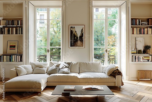 Parisian Minimalism Chic Living Room with Timeless Appeal