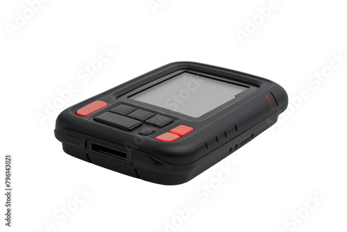Black and Red Electronic Device on White Background