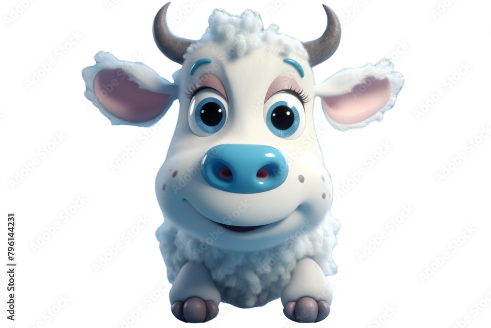 Happy furry and cute baby cow on Transparent Background PNG Happy furry and cute baby cow on Transparent Background PNG