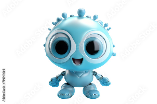 Happy furry and cute baby robot on Transparent Background PNG © Stock-X