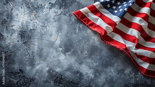 American flag dark background copy space. Happy 4th of July banner  photo
