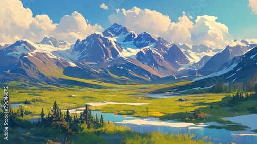 background landscape Alaska Mountain